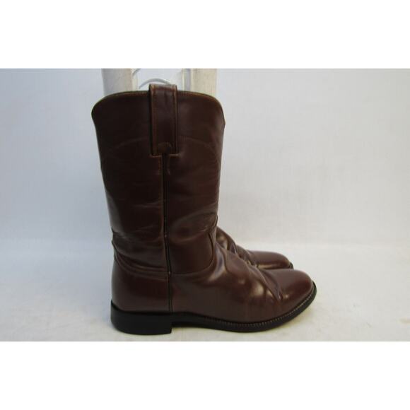 Justin Mens Size 8.5 D Brown Leather Roper Cowboy Western Boots main image 9